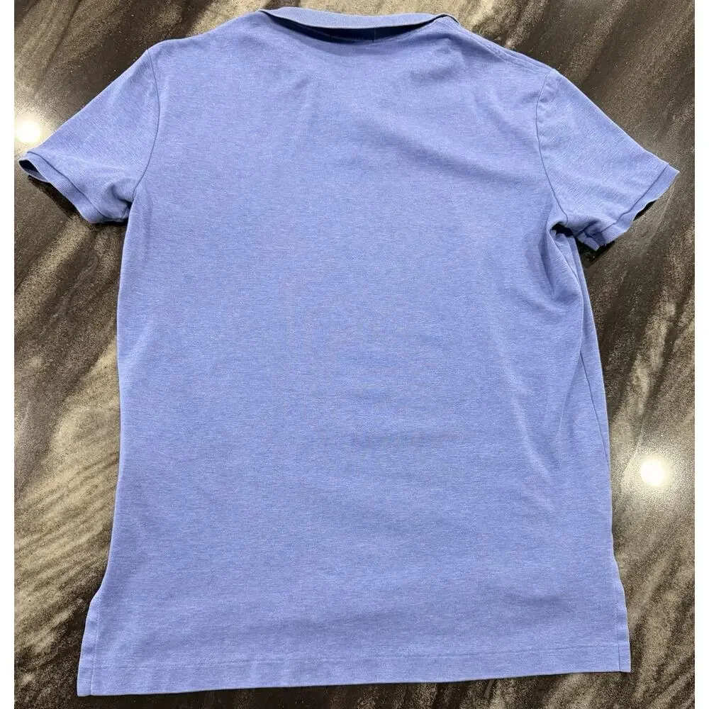 Polo Ralph Lauren Mens Medium Pima Soft Touch Blue Polo Shirt Short Sleeve